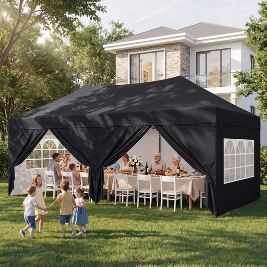 Leisure Sports Pop-Up Canopy Tent with Church Window Sidewalls - 10x10, 10x20