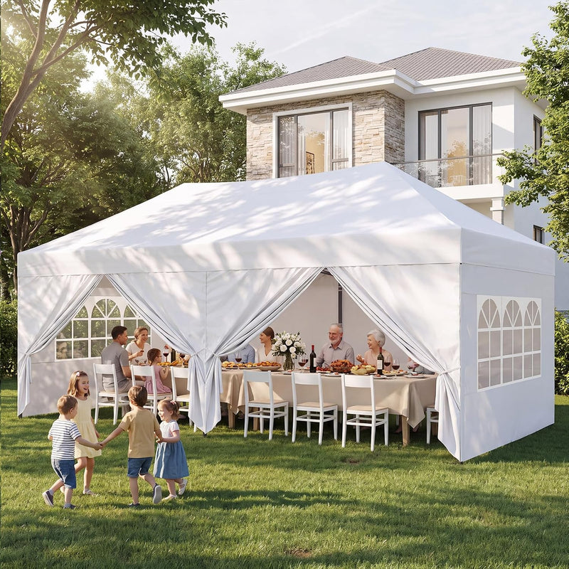Load image into Gallery viewer, Leisure Sports Pop-Up Canopy Tent with Church Window Sidewalls - 10x10, 10x20
