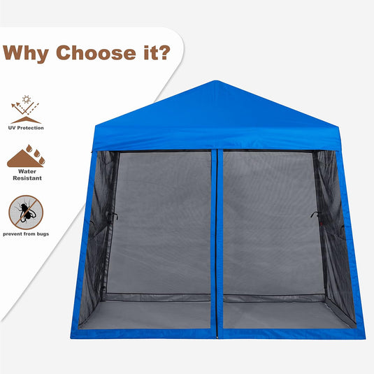 Leisure Sports Stable Pop-Up Canopy Tent with Mosquito Netting - 8x8, 10x10, 11x11