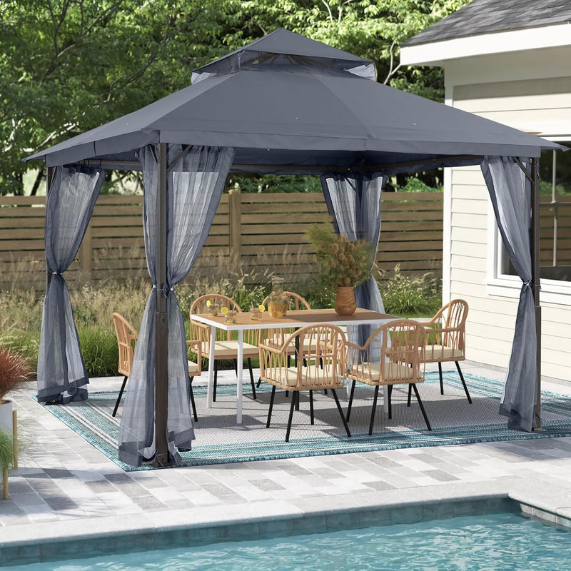 Load image into Gallery viewer, MASTERCANOPY Outdoor Patio Gazebo with Mosquito Netting 9x9, 11x11
