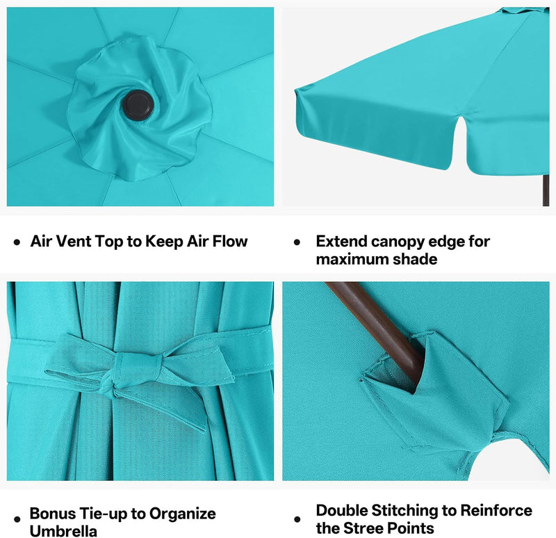 Load image into Gallery viewer, MASTERCANOPY Valance Patio Umbrella 6 Ribs 8 Ribs Replacement Top Only
