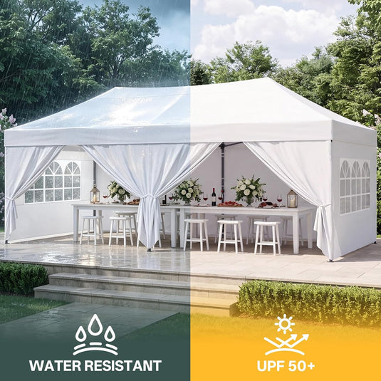 Leisure Sports Pop-Up Canopy Tent with Church Window Sidewalls - 10x10, 10x20
