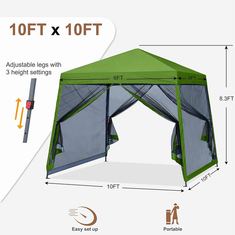 Load image into Gallery viewer, Leisure Sports Stable Pop-Up Canopy Tent with Mosquito Netting - 8x8, 10x10, 11x11
