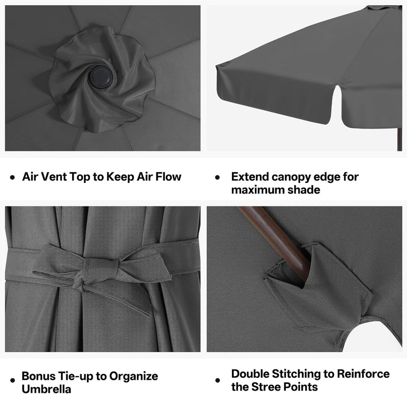Load image into Gallery viewer, MASTERCANOPY Valance Patio Umbrella 6 Ribs 8 Ribs Replacement Top Only
