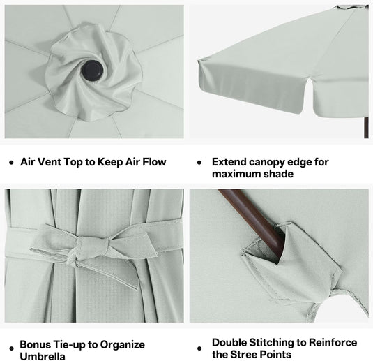 MASTERCANOPY Valance Patio Umbrella 6 Ribs 8 Ribs Replacement Top Only