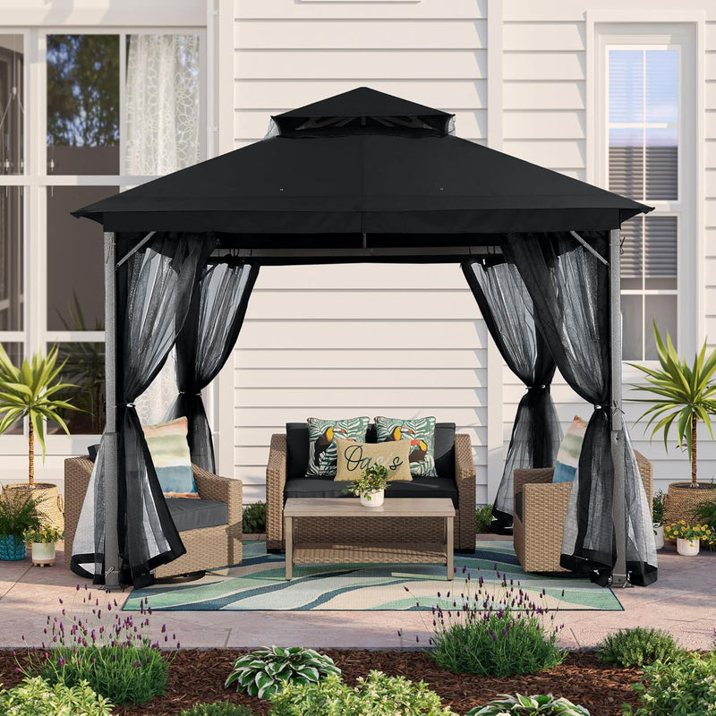 Load image into Gallery viewer, MASTERCANOPY Outdoor Patio Gazebo with Mosquito Netting 9x9, 11x11
