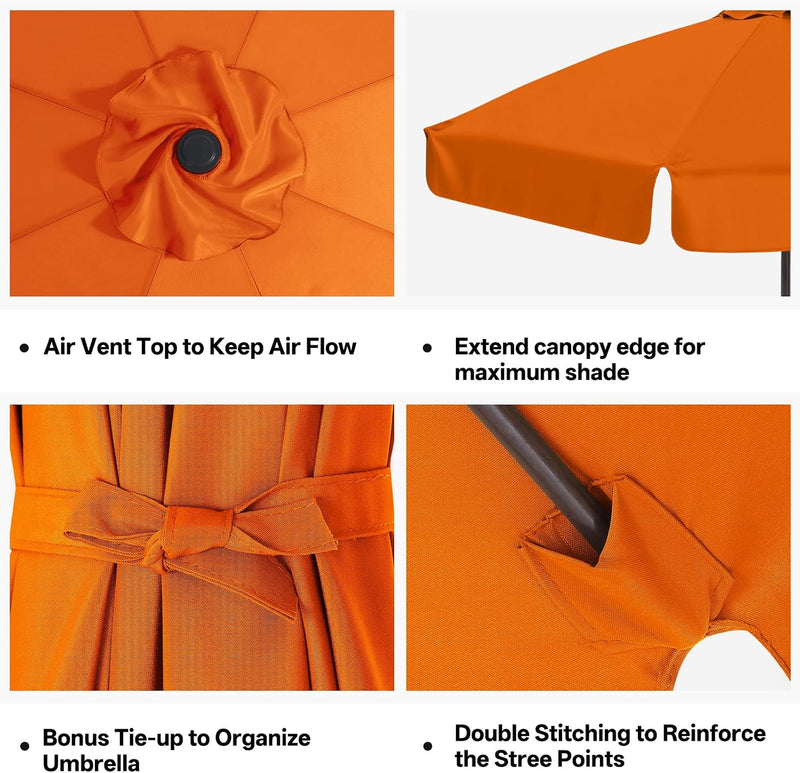 Load image into Gallery viewer, MASTERCANOPY Valance Patio Umbrella 6 Ribs 8 Ribs Replacement Top Only

