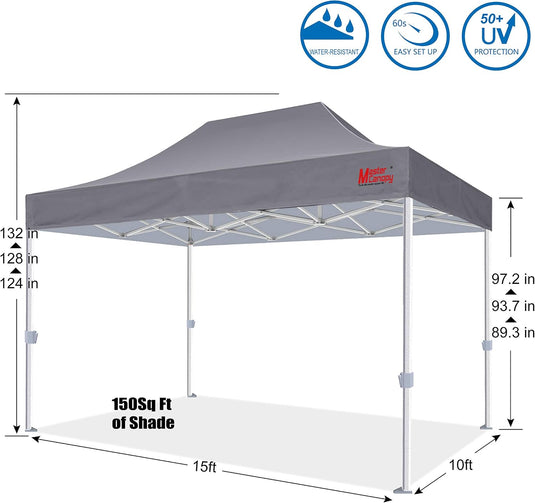 Mastercanopy Core-35 Premium Heavy Duty Instant Canopy Tent - 10x10, 10x15, 10x20