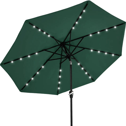 MASTERCANOPY Patio Umbrella with 32 Solar LED Lights 6/8 Ribs-CA