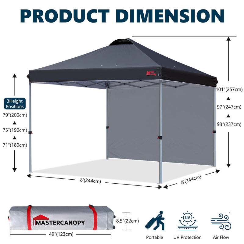 Load image into Gallery viewer, Leisure Sports Durable Ez Pop-Up Canopy Tent with One Sidewall - 8x8, 10x10, 12x12
