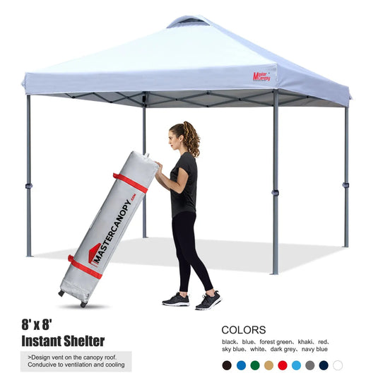 Leisure Sports Durable Ez Pop-Up Canopy Tent with Vented Top-CA - 8x8, 10x10
