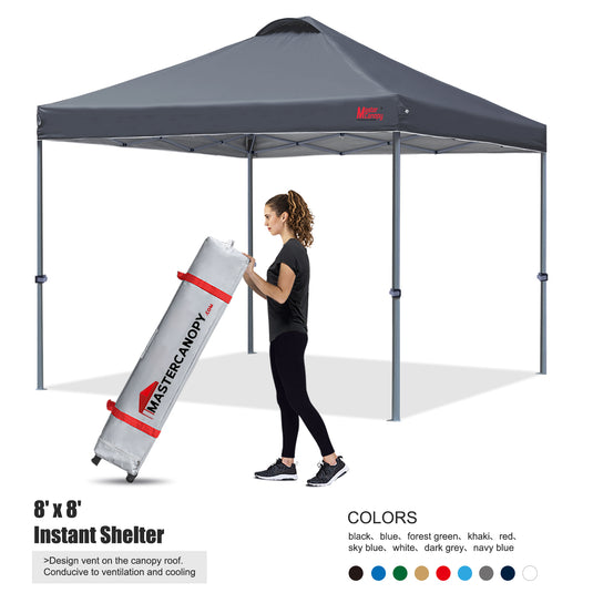 Leisure Sports Durable Ez Pop-Up Canopy Tent with Vented Top - 8x8, 10x10, 12x12