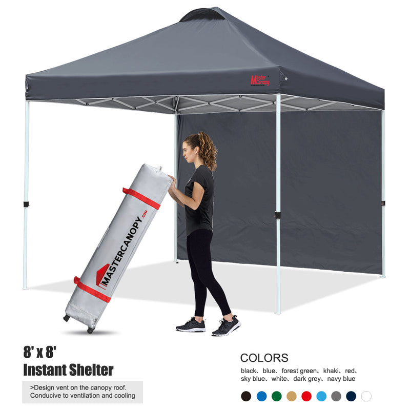 Load image into Gallery viewer, Leisure Sports Durable Ez Pop-Up Canopy Tent with One Sidewall - 8x8, 10x10, 12x12
