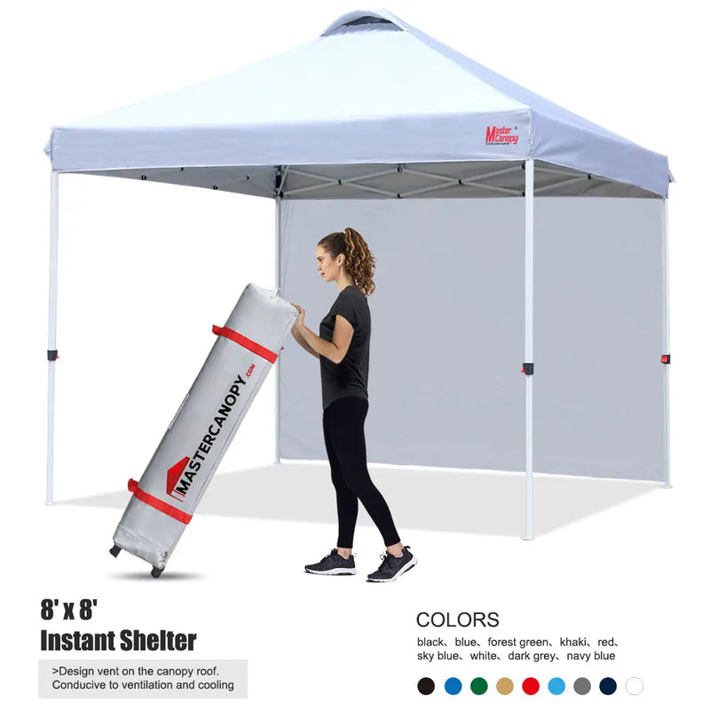 Load image into Gallery viewer, Leisure Sports Durable Ez Pop-Up Canopy Tent with 1 Sidewall-CA - 8x8, 10x10
