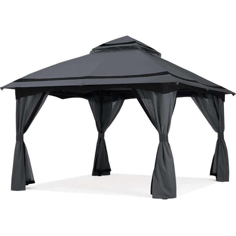 Load image into Gallery viewer, 8x8/10x10/10x12 Outdoor Double Soft-Top Patio Gazebo with Mosquito Netting
