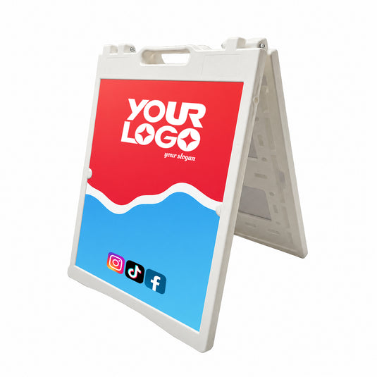 Custom Plastic A-Sign White Frame 55x76cm