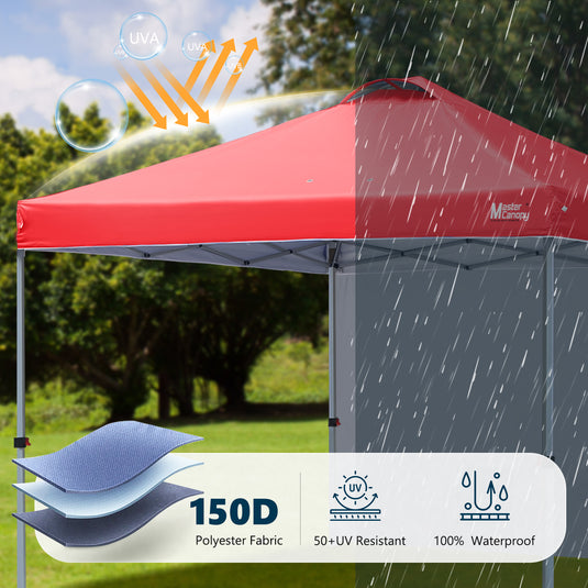Leisure Sports Durable Ez Pop-Up Canopy Tent with One Sidewall - 8x8, 10x10, 12x12