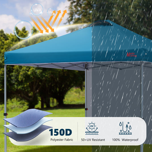 Leisure Sports Durable Pop-Up Canopy Tent with Sidewall - 8x8, 10x10