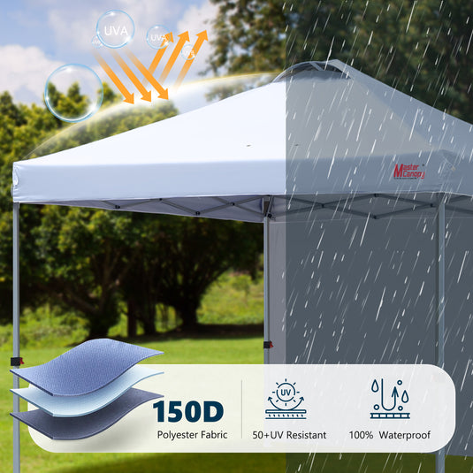 Leisure Sports Durable Ez Pop-Up Canopy Tent with One Sidewall - 8x8, 10x10, 12x12