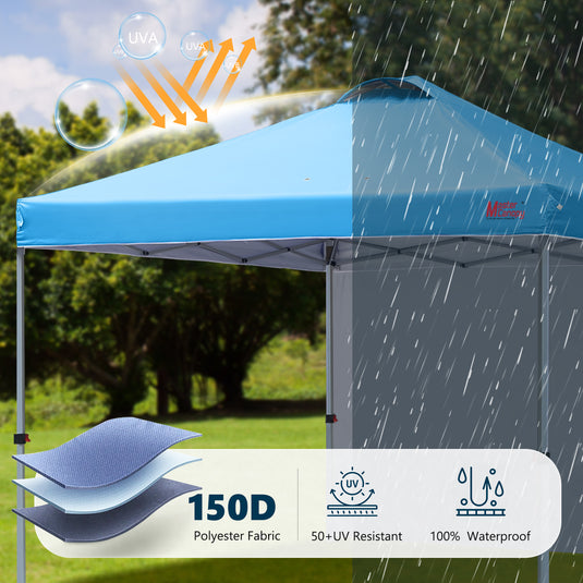 Leisure Sports Durable Ez Pop-Up Canopy Tent with One Sidewall - 8x8, 10x10, 12x12