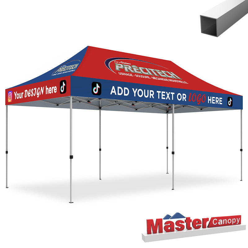 Load image into Gallery viewer, Mastercanopy Lite-30 Custom Canopy Tent Deluxe Easy Pop‑up Personalized 10x10, 10x15, 10x20
