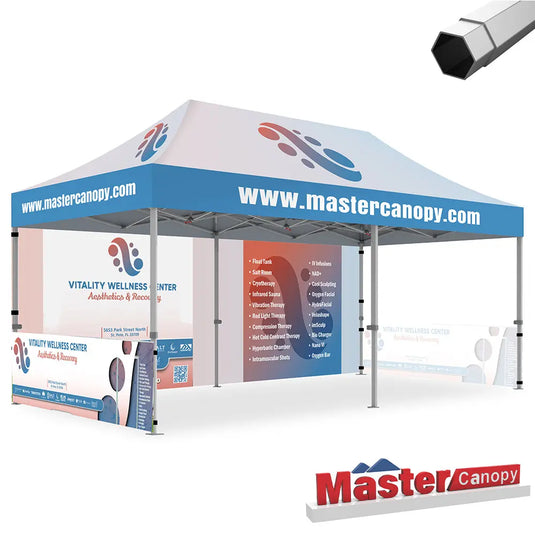 Mastercanopy Core-35 Custom Canopy Tent Heavy Duty Pop‑up Personalized 10x10, 10x15, 10x20