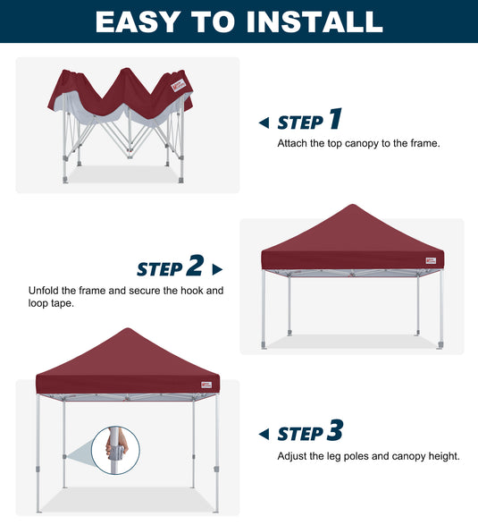 Mastercanopy Lite-30 Commercial Canopy Tent Instant Shelter - 10x10, 10x15, 10x20