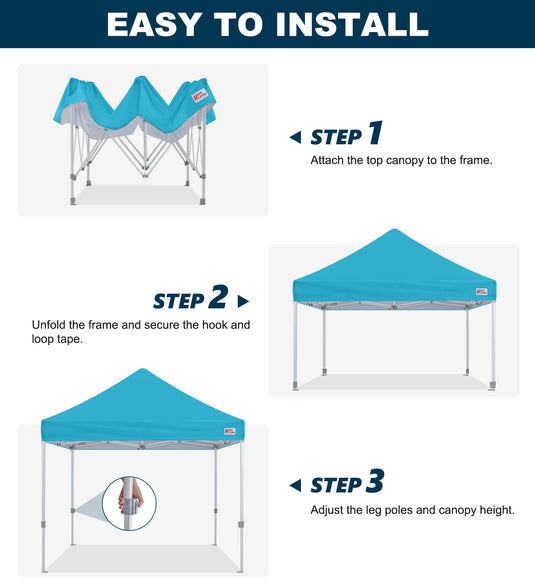 Mastercanopy Lite-30 Commercial Canopy Tent Instant Shelter - 10x10, 10x15, 10x20