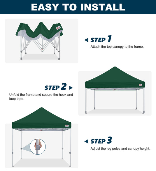 Mastercanopy Lite-30 Commercial Canopy Tent Instant Shelter - 10x10, 10x15, 10x20