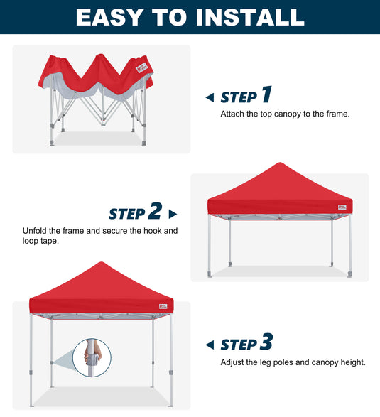 Mastercanopy Lite-30 Commercial Canopy Tent Instant Shelter - 10x10, 10x15, 10x20