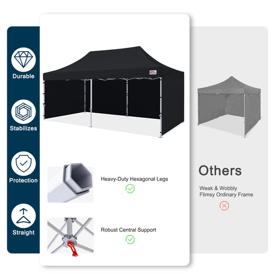 Mastercanopy Core-35 Premium Heavy Duty Instant Canopy Tent with Sidewalls - 10x10, 10x15, 10x20