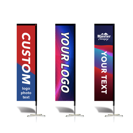 Custom Rectangle Flag 8 FT, 10 FT, 12 FT (1 Flag)