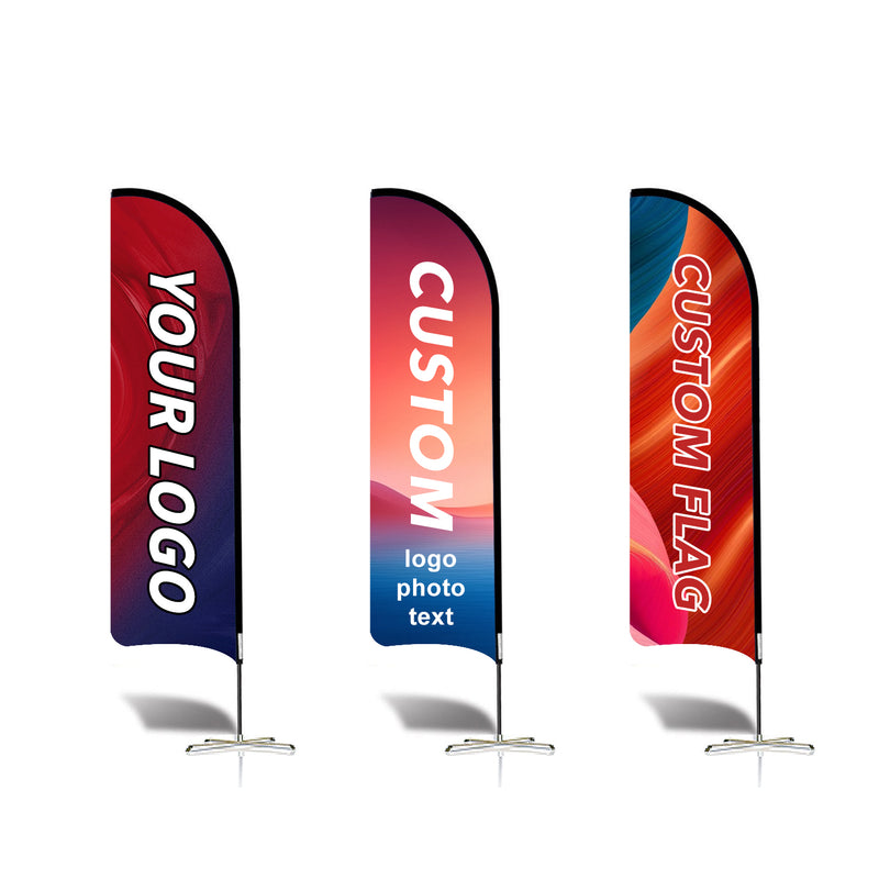 Load image into Gallery viewer, Custom Curved Blade Flag 8 FT, 10 FT, 12 FT
