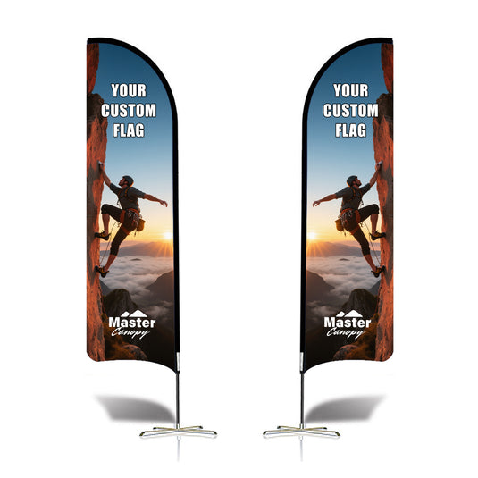 Custom Curved Blade Flag 8 FT, 10 FT, 12 FT