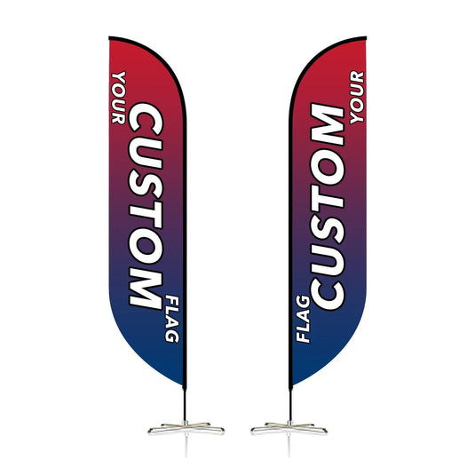 Custom Feather Blade Teardrop Rectangle Flag Full Set 8FT, 10FT, 12FT