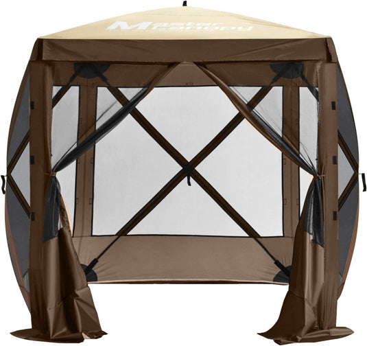 10x10/12x12 Portable Screen House Room Pop up Gazebo Outdoor Camping Tent